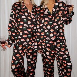 SHOW ME YOUR MUMU CLASSIC PJ SET SUSHI SILKY SZ LARGE